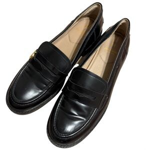 Black Leather Loafers - Sam Edelman